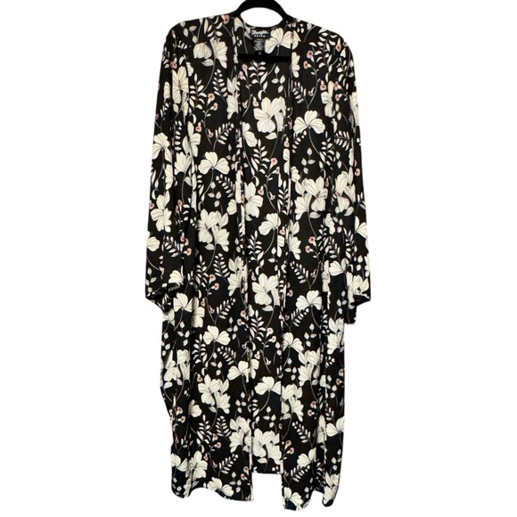 Wrangler Retro Floral Print Longline Lightweight Open Front Kimono XXL - Picture 2 of 10